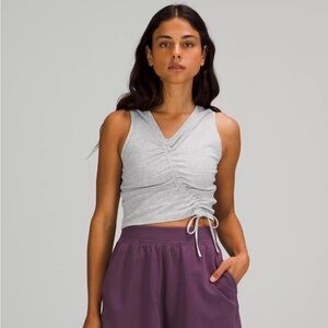 LULULEMON LA ASYM CINCHED TANK TOP IN GREY